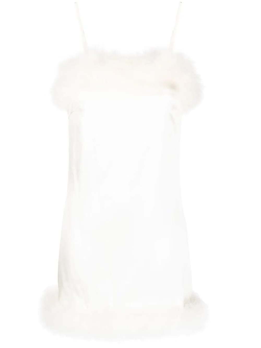 Celeste feather-trim mini dress