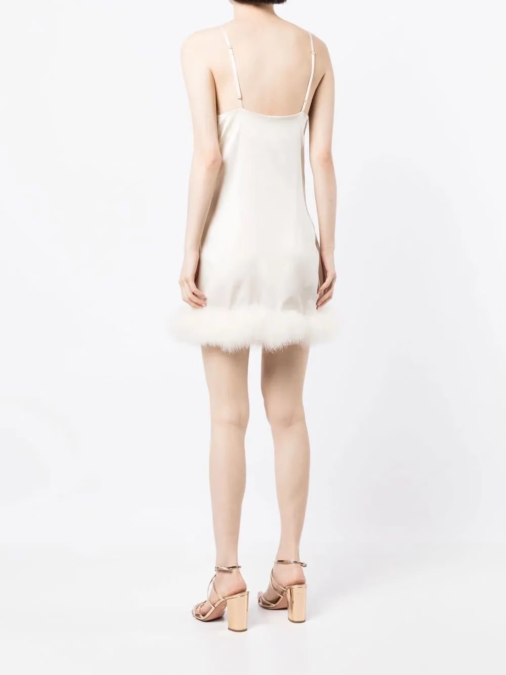 Celeste feather-trim mini dress