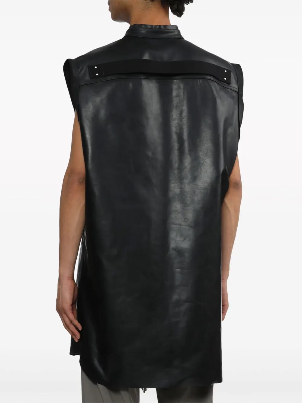 V-neck leather vest
