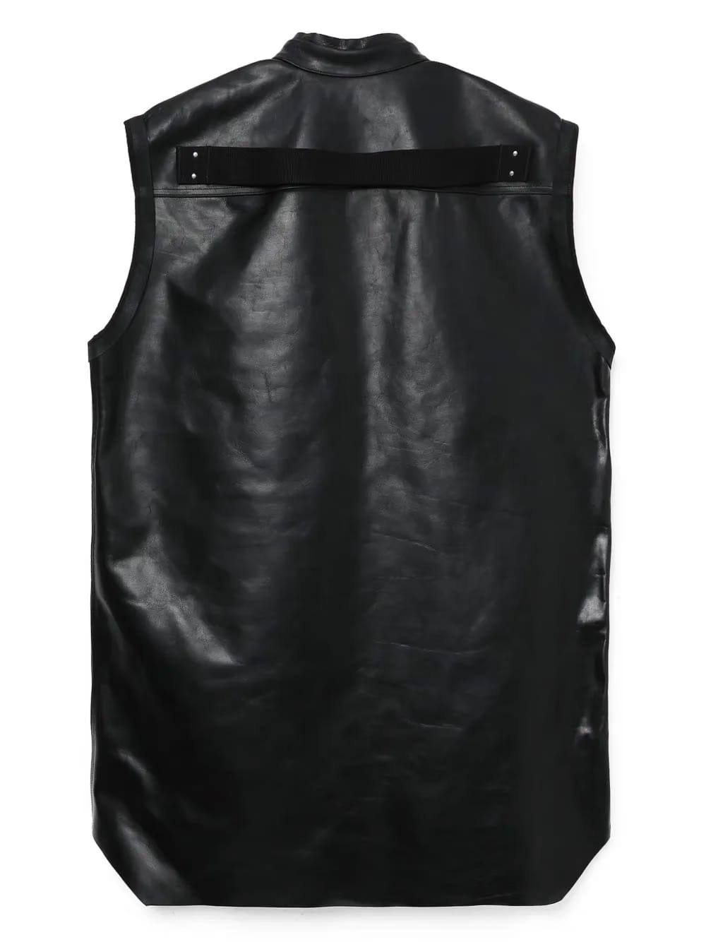 V-neck leather vest