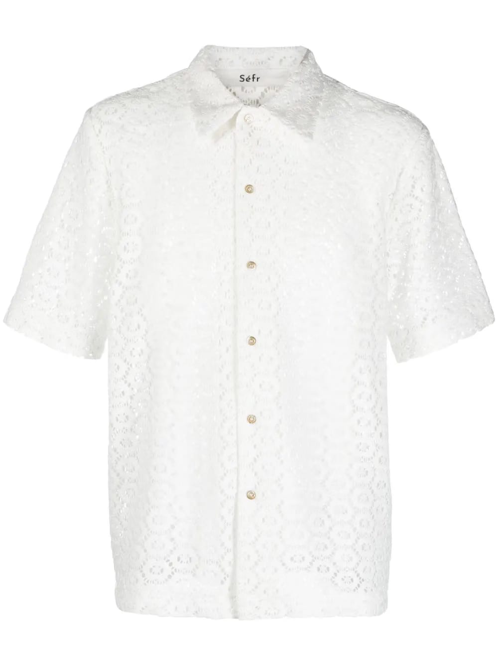 pointelle-knit shirt