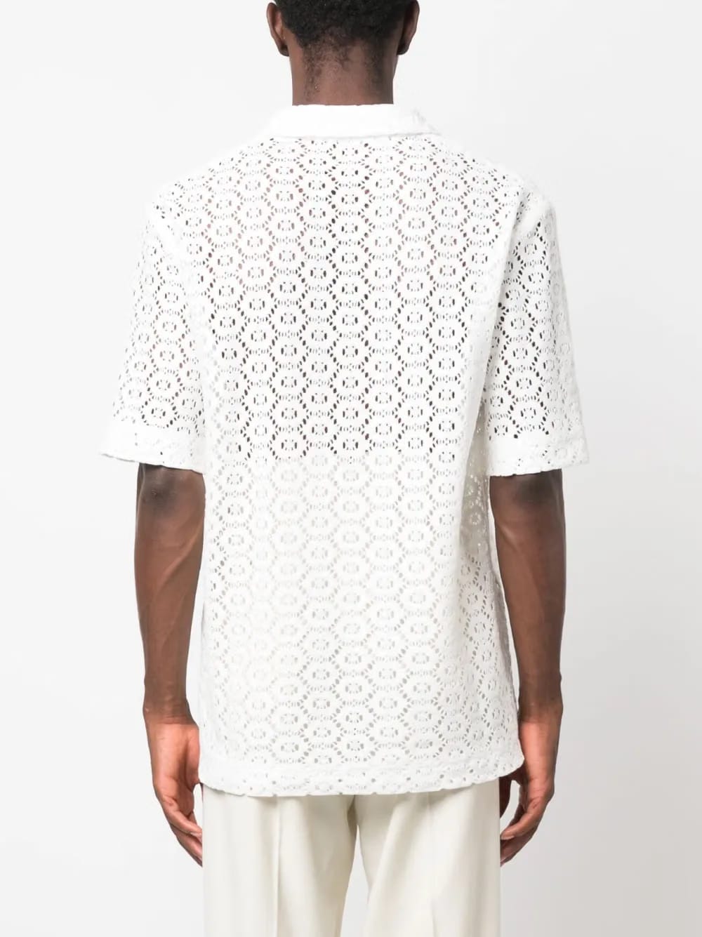 pointelle-knit shirt