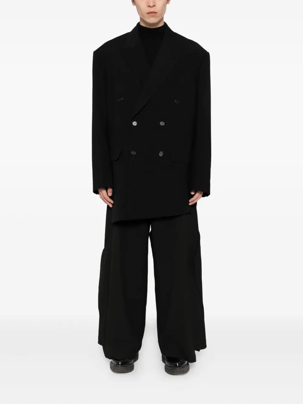 exaggerated double-breasted blazer