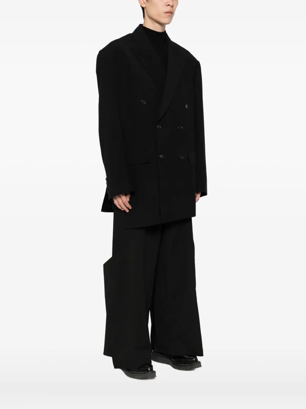 exaggerated double-breasted blazer