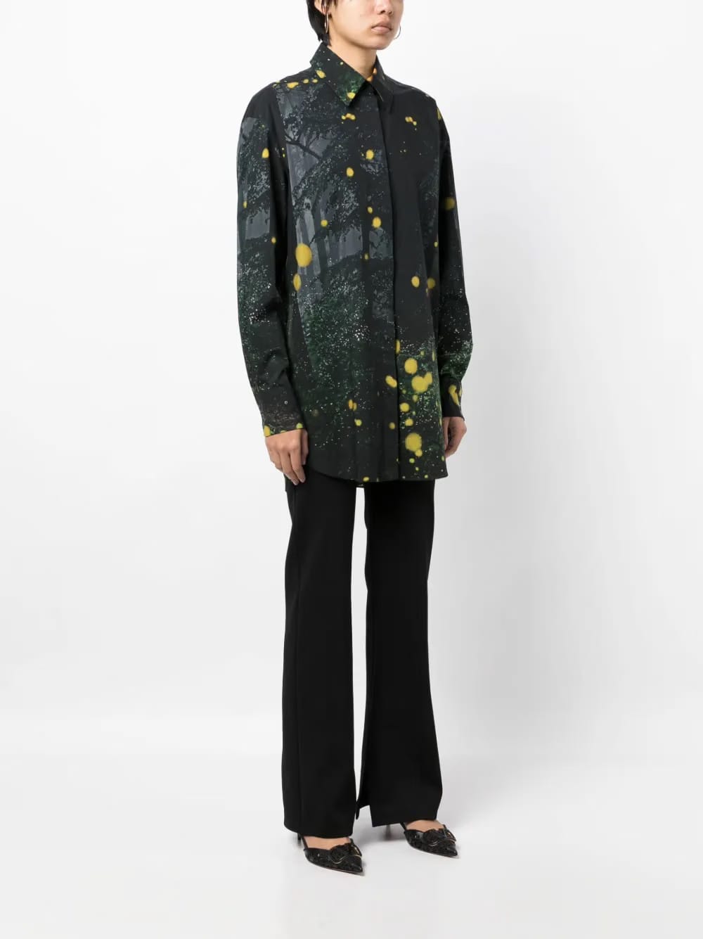Firefly-print long-sleeve shirt