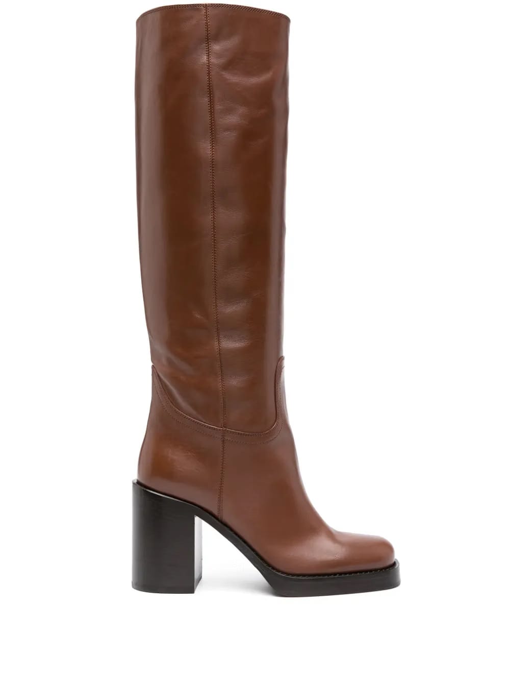 90mm round-toe leather boots