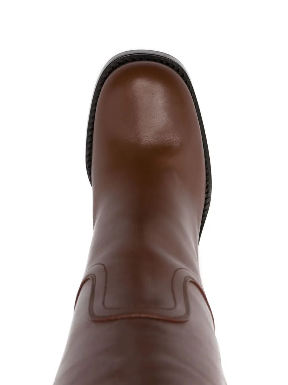 90mm round-toe leather boots