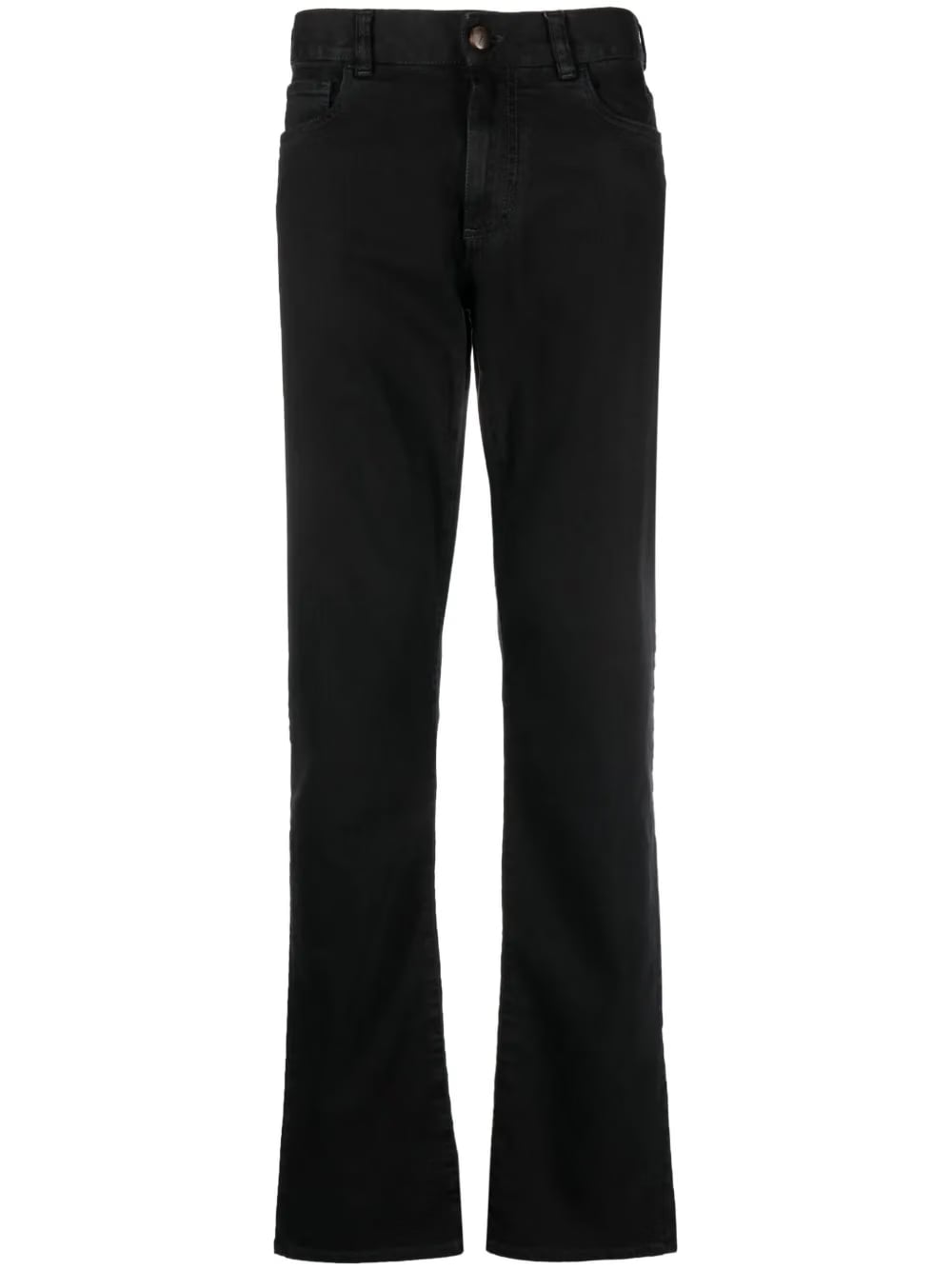 logo-patch slim-fit trousers