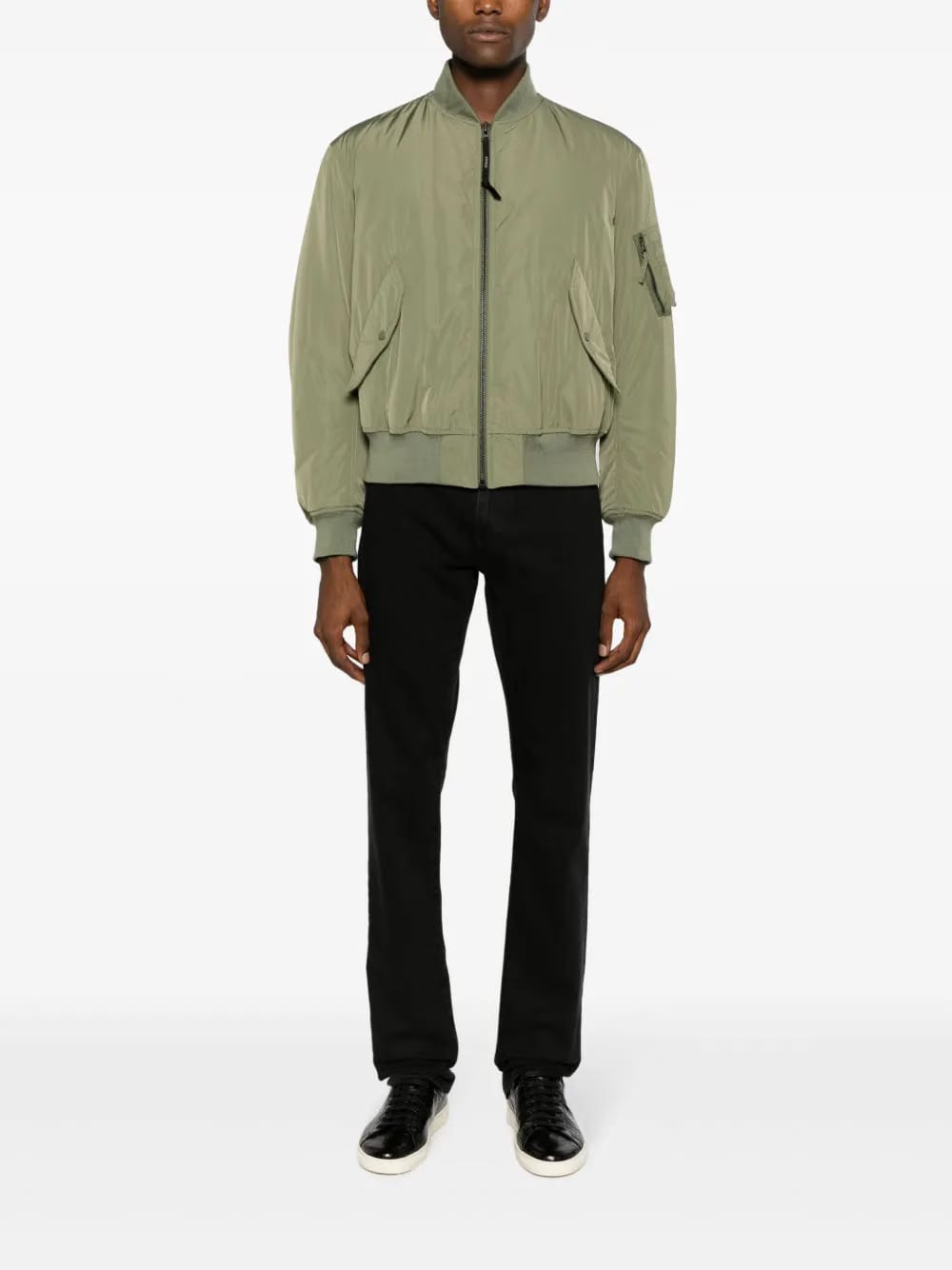 logo-patch slim-fit trousers