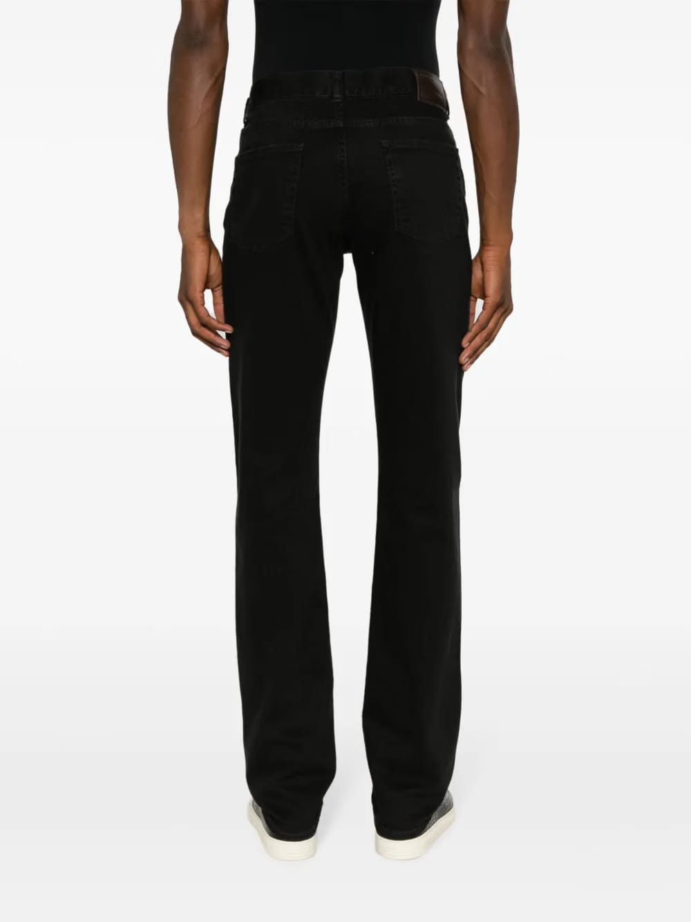 logo-patch slim-fit trousers