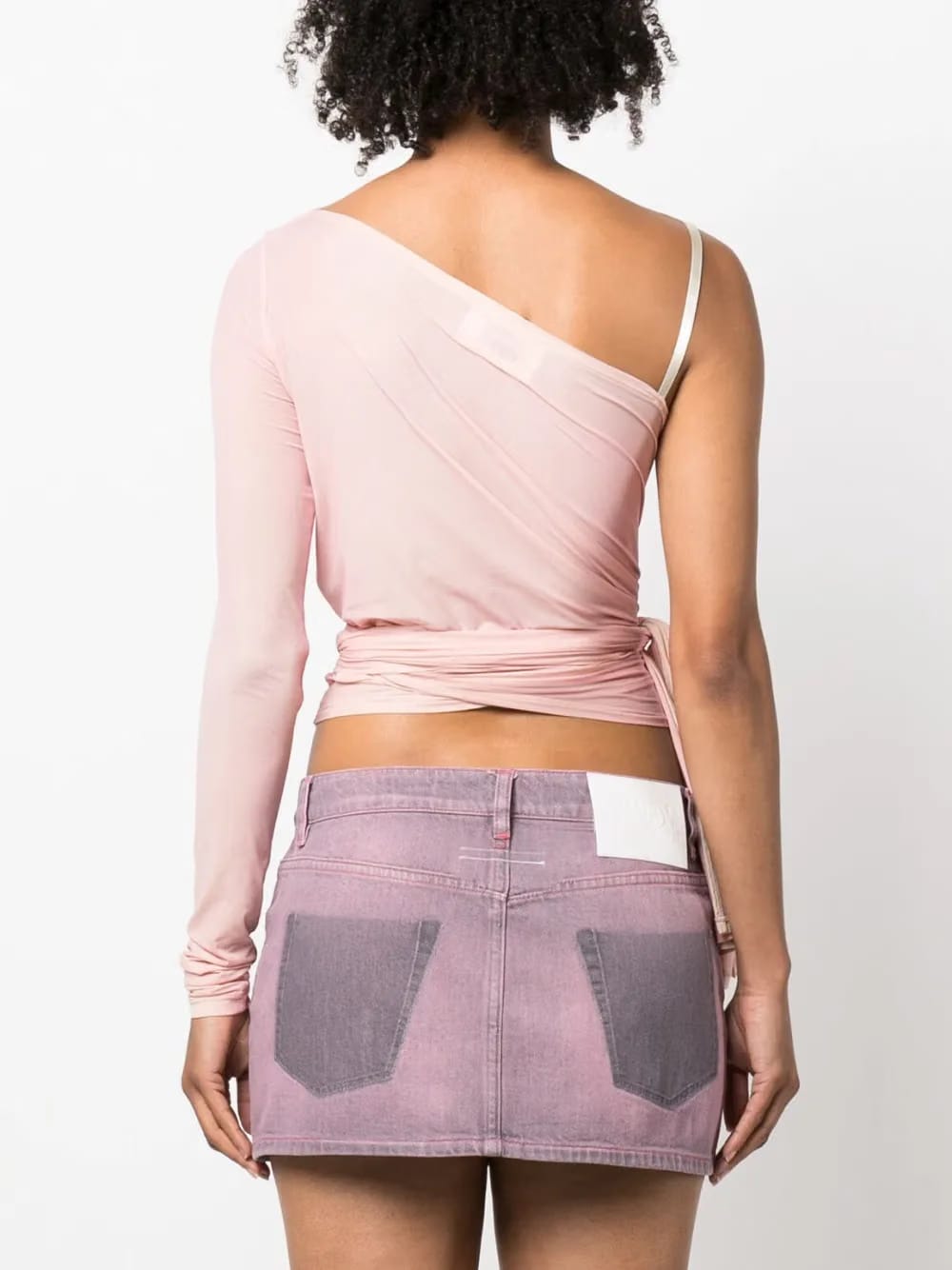 asymmetric wraparound cropped top