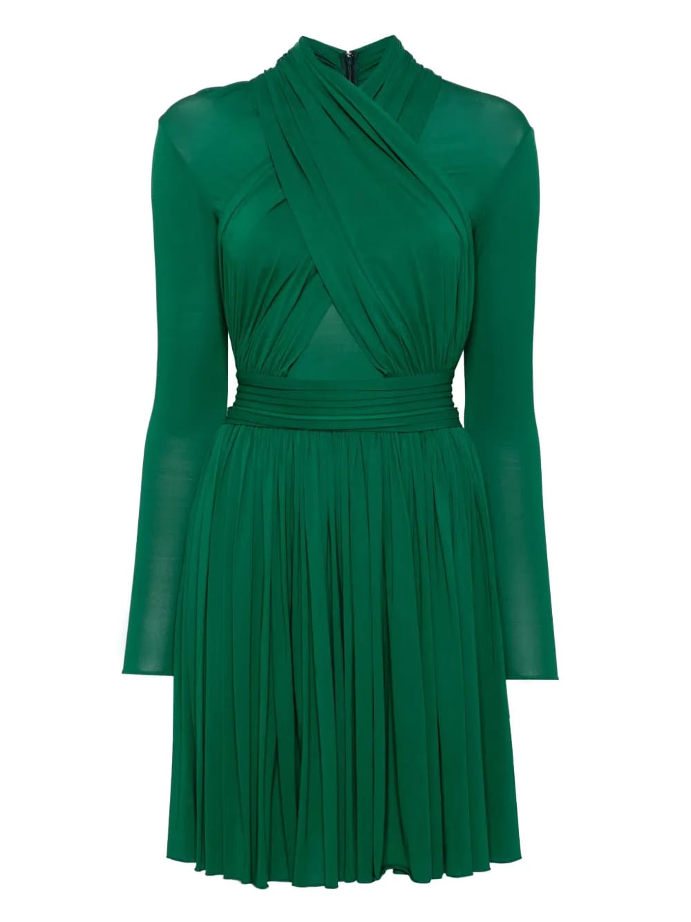 X front overlap long sleeves swing dress