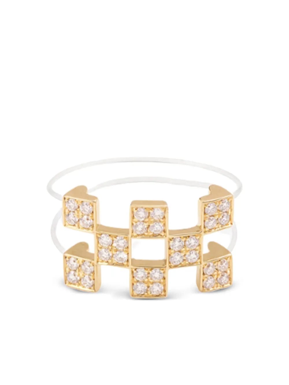 18K yellow gold Illusion diamond ring