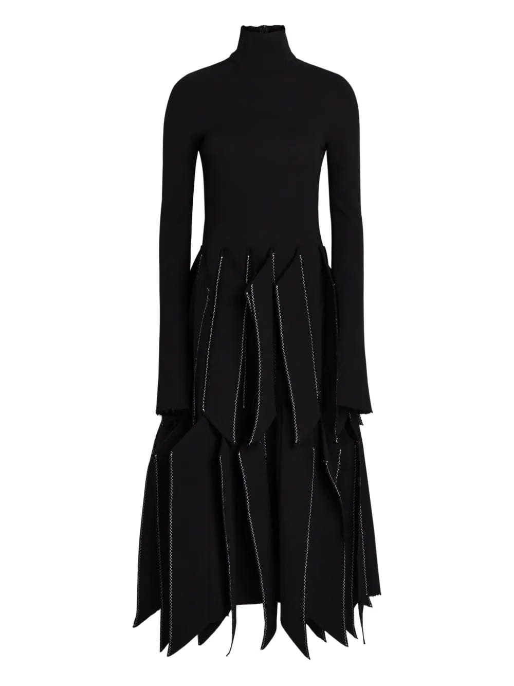 panel contrast midi dress