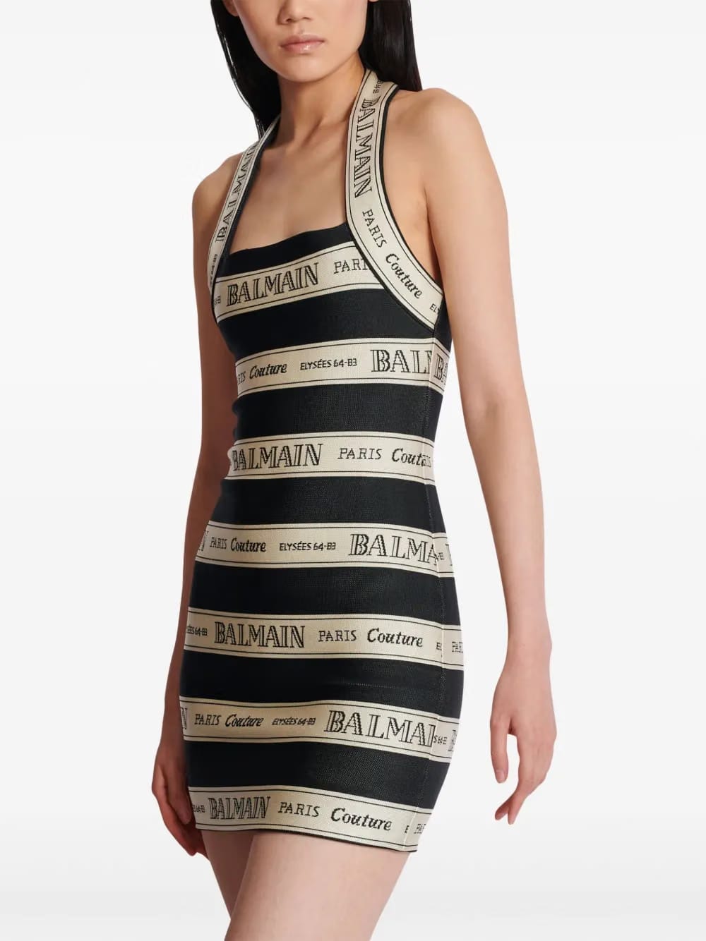logo-jacquard mini dress