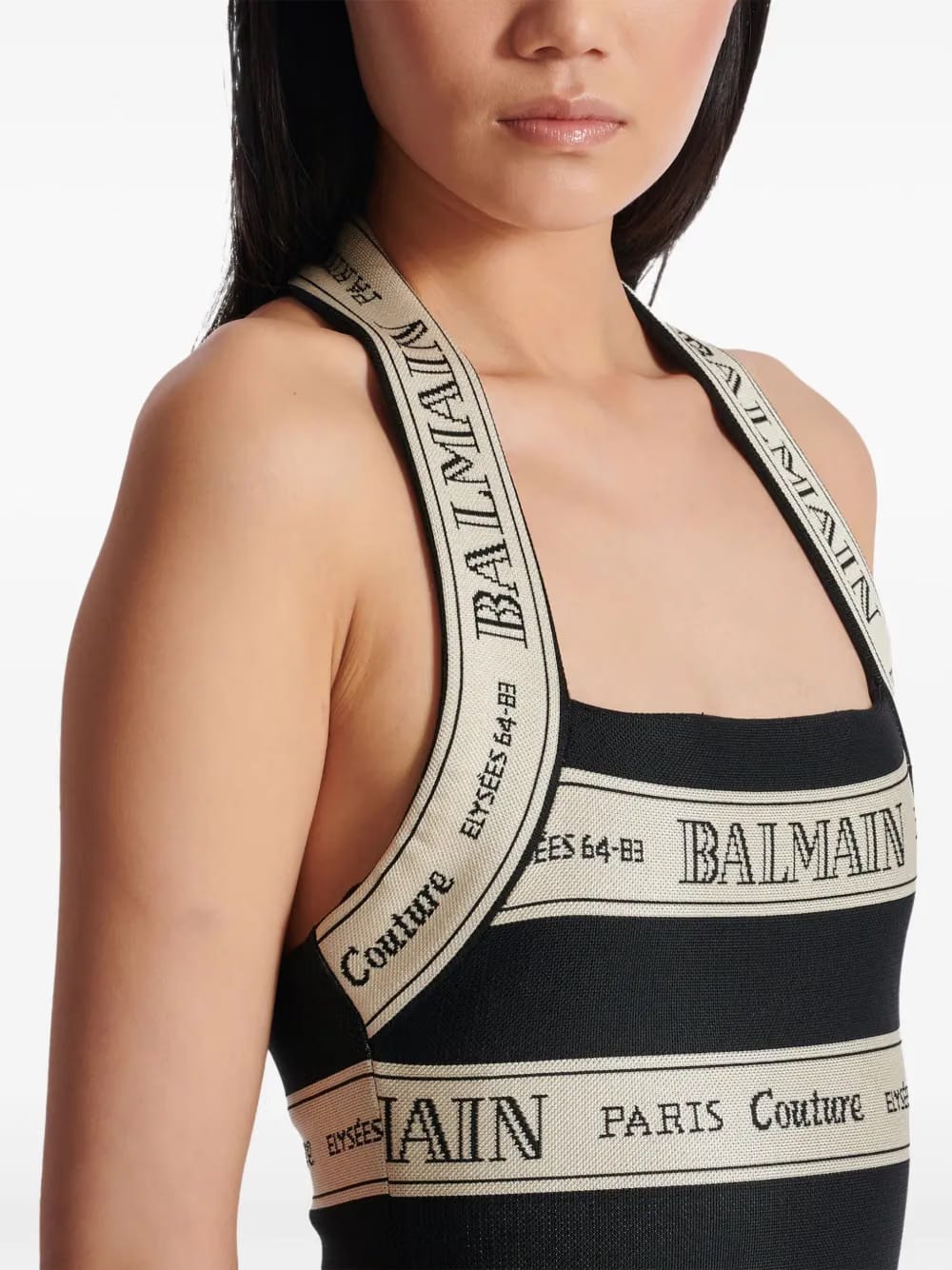 logo-jacquard mini dress