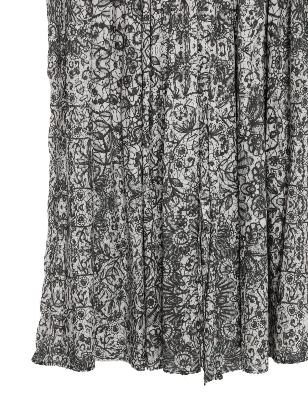 pleated floral-print skirt