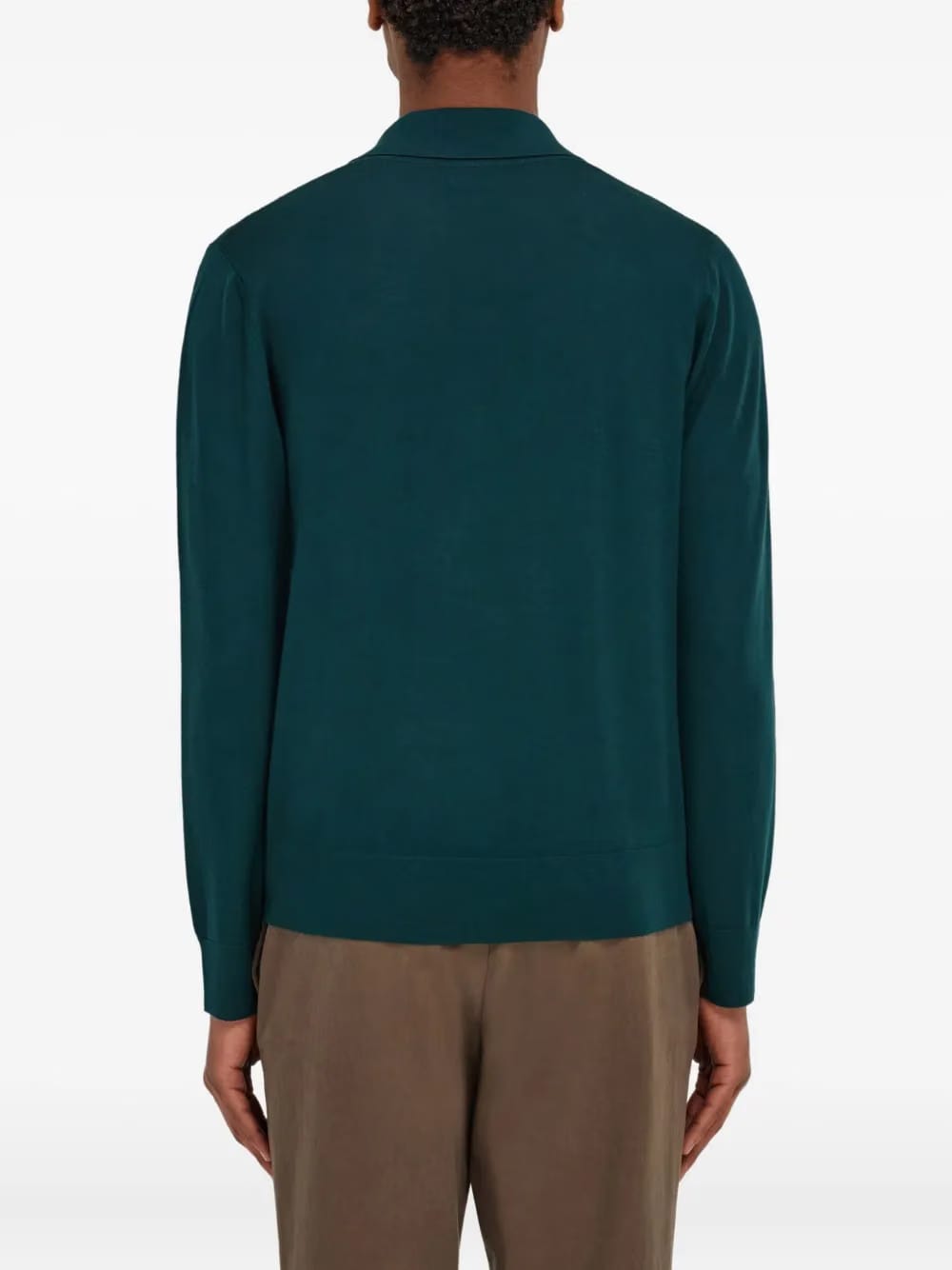 long-sleeved wool polo shirt