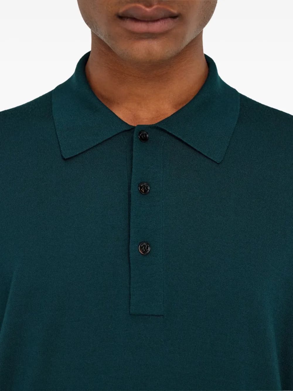 long-sleeved wool polo shirt