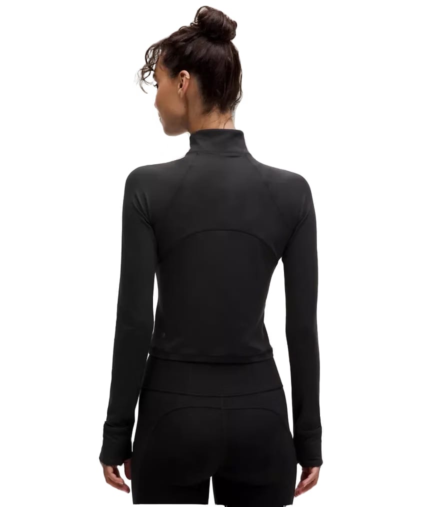 Lululemon It's Rulu Cropped Half Zip Updated Black