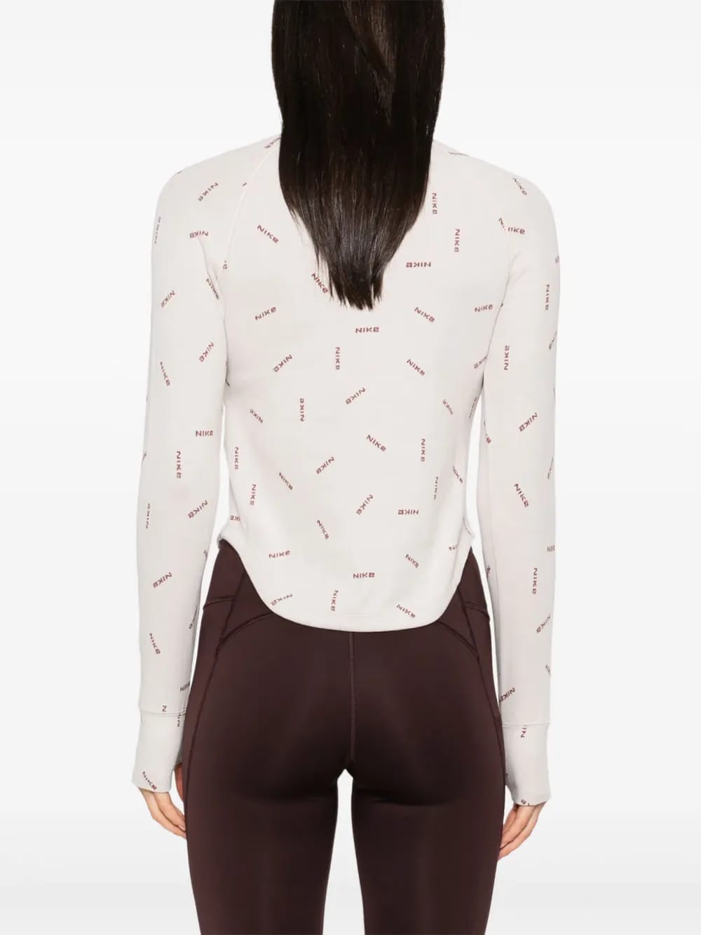 half-zip logo-print top