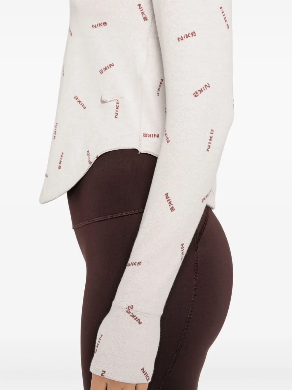 half-zip logo-print top