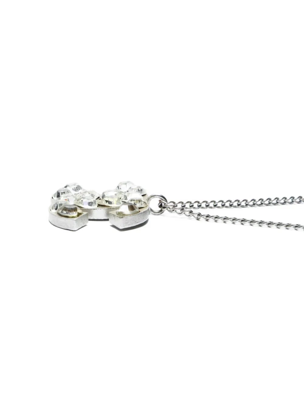 2000s heart-pendant rhinestone necklace
