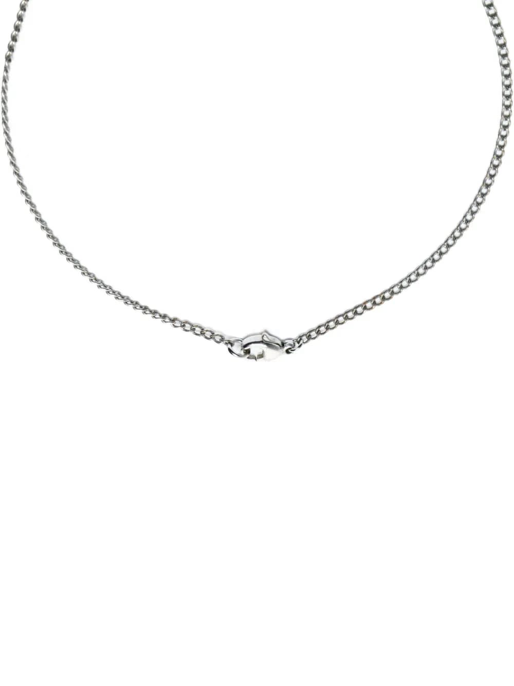 2000s heart-pendant rhinestone necklace