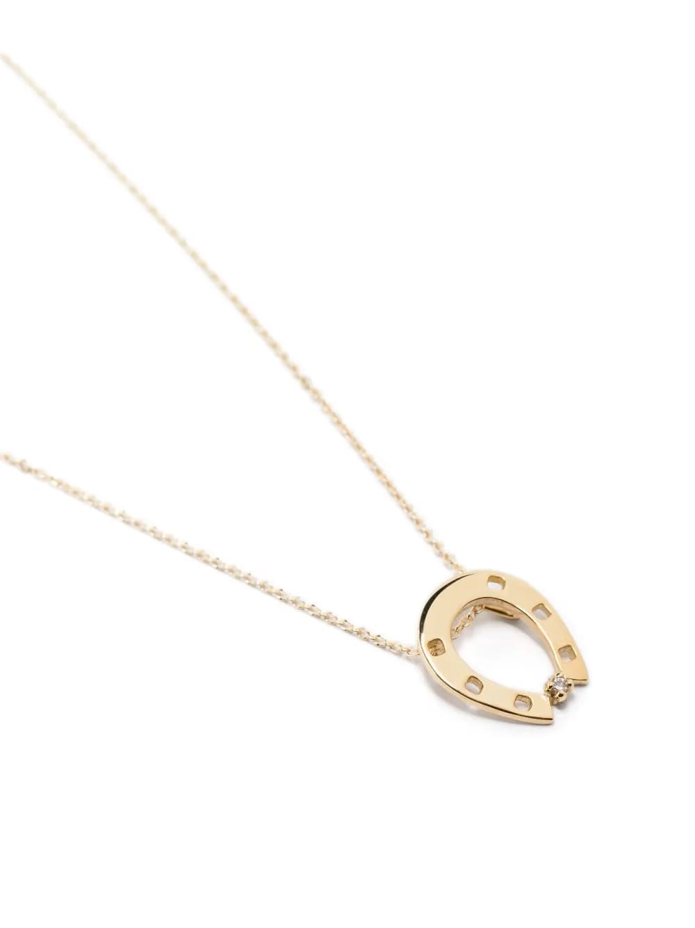 9kt yellow gold Horseshoe diamond necklace