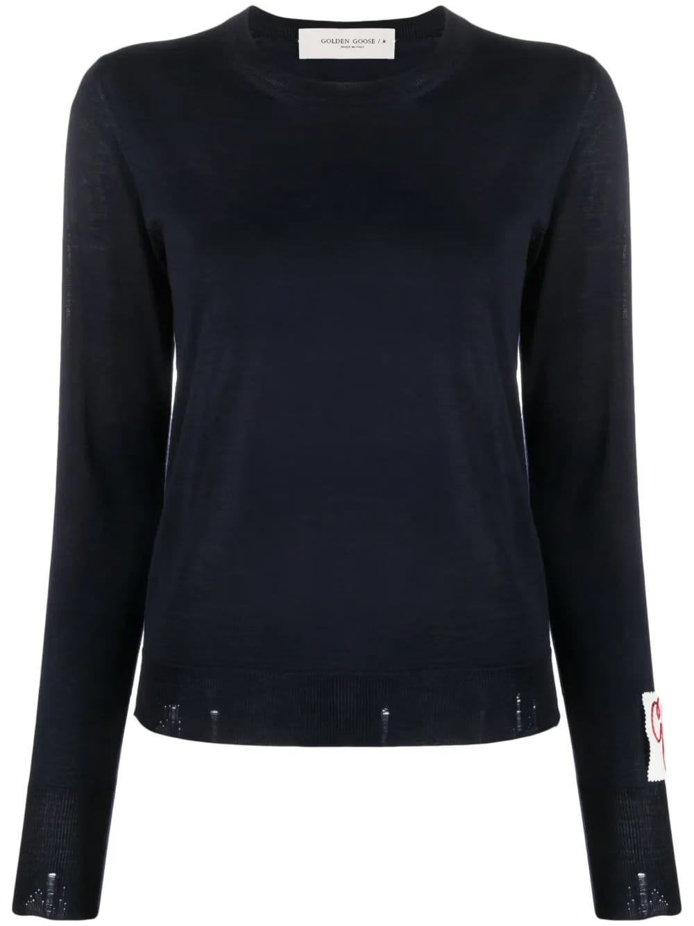 ribbed-trim wool sweater