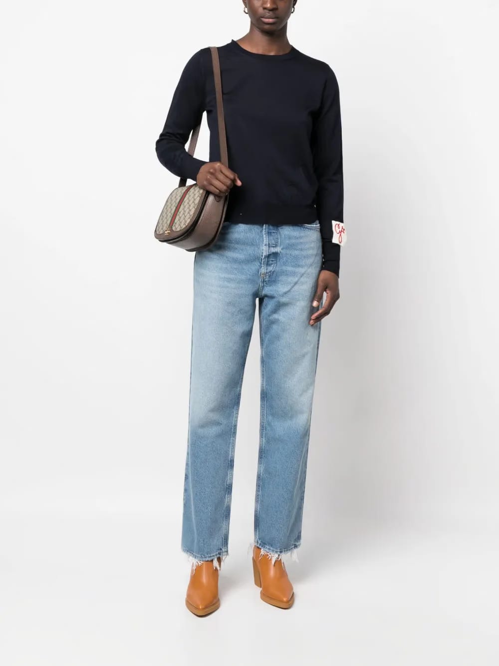 ribbed-trim wool sweater