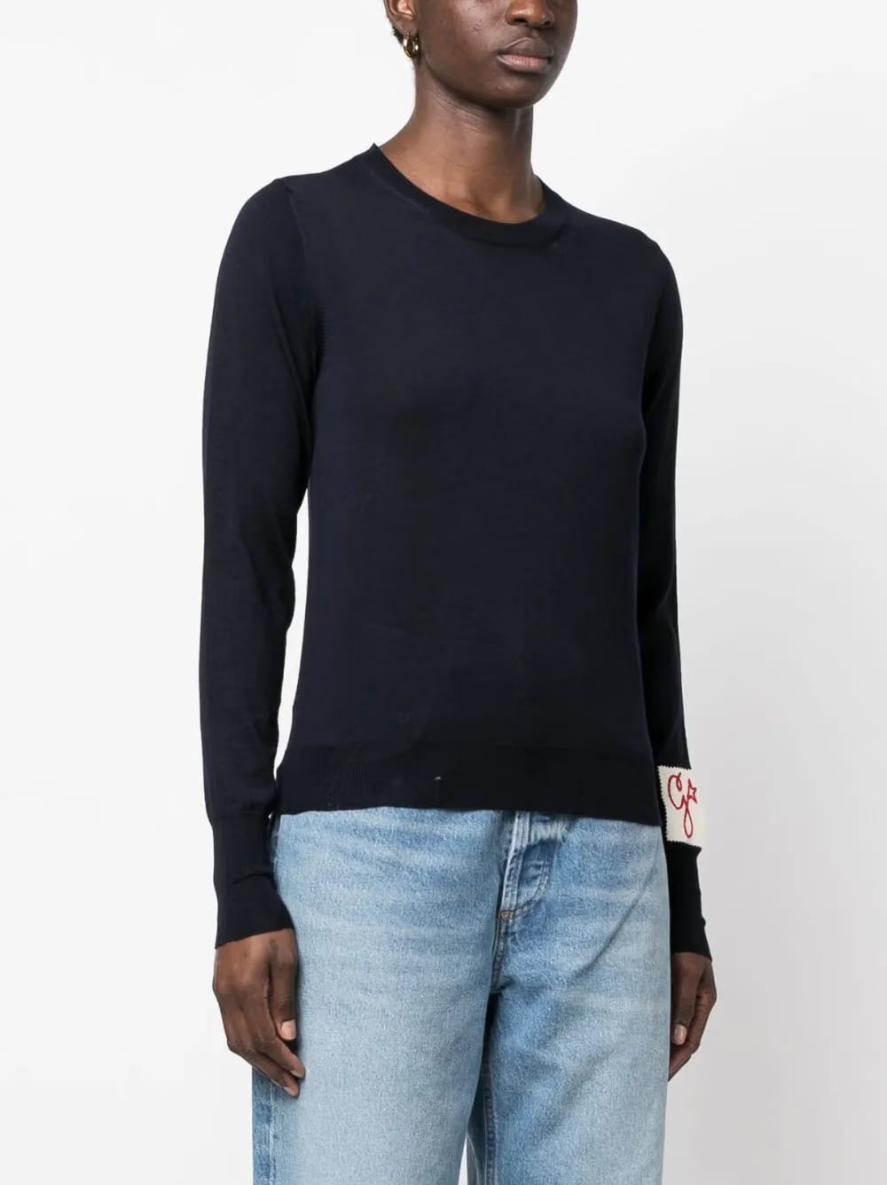 ribbed-trim wool sweater