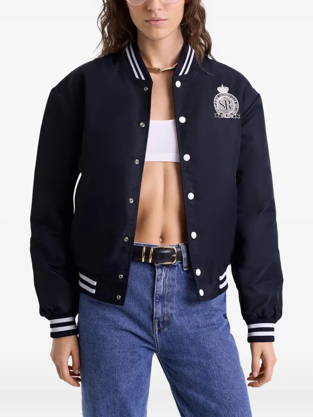 Royal Club embroidered bomber jacket