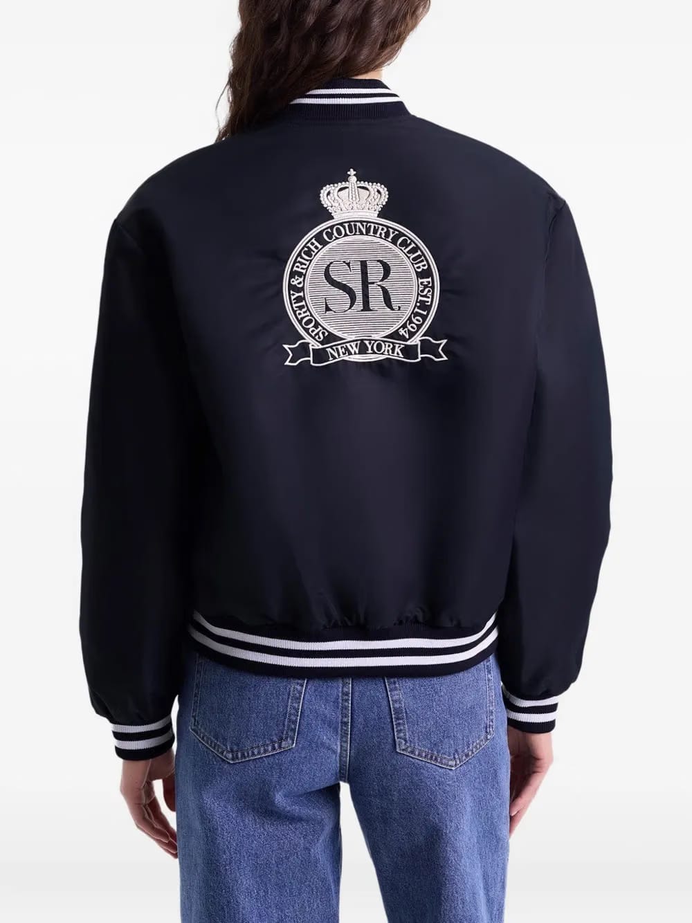 Royal Club embroidered bomber jacket