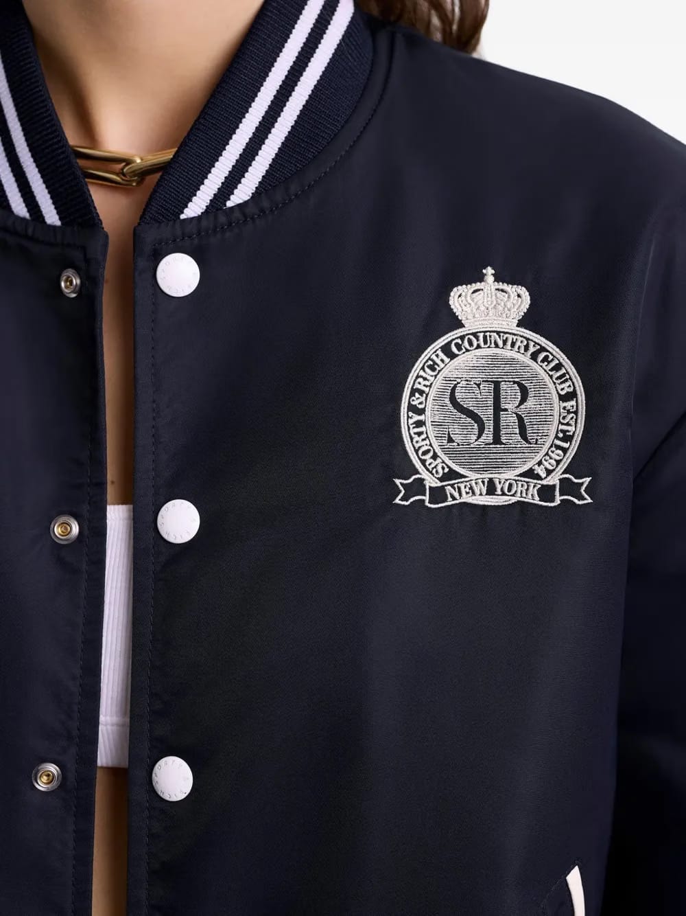Royal Club embroidered bomber jacket