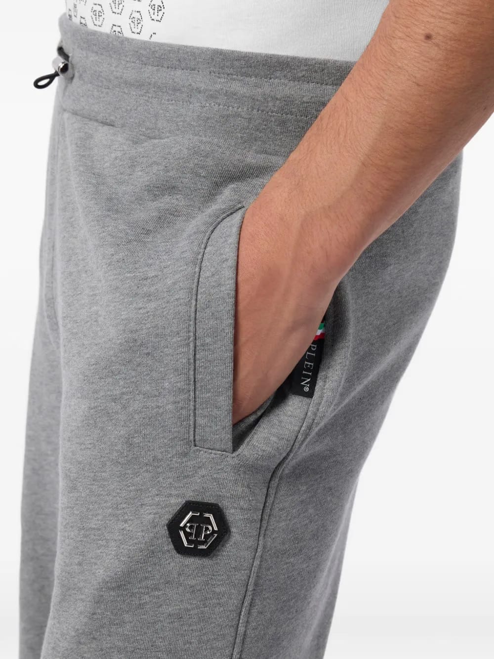 grey track pants