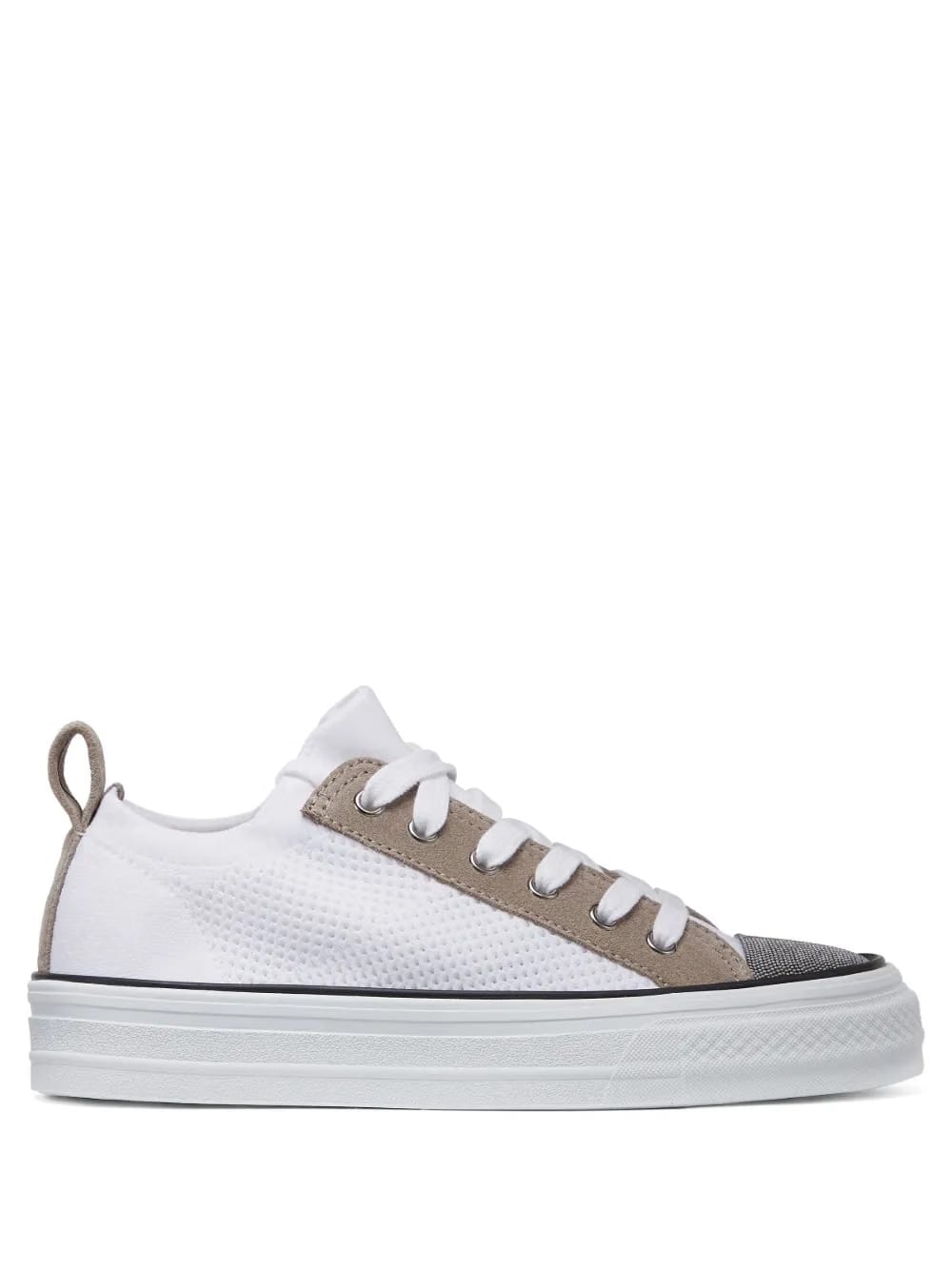 Monili-detail panelled sneakers