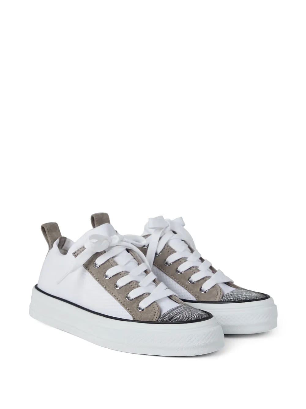 Monili-detail panelled sneakers