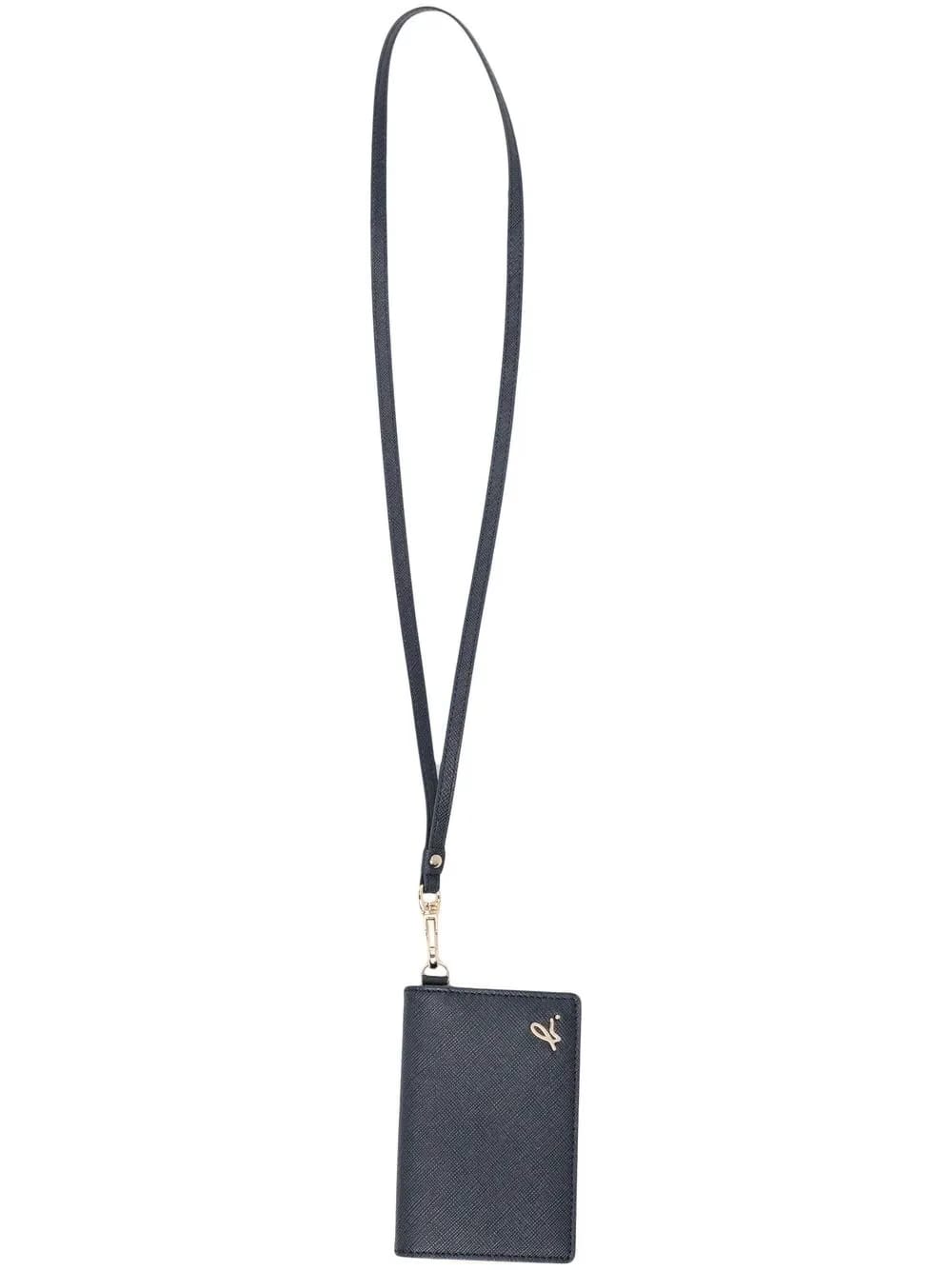 logo-detail leather cardholder