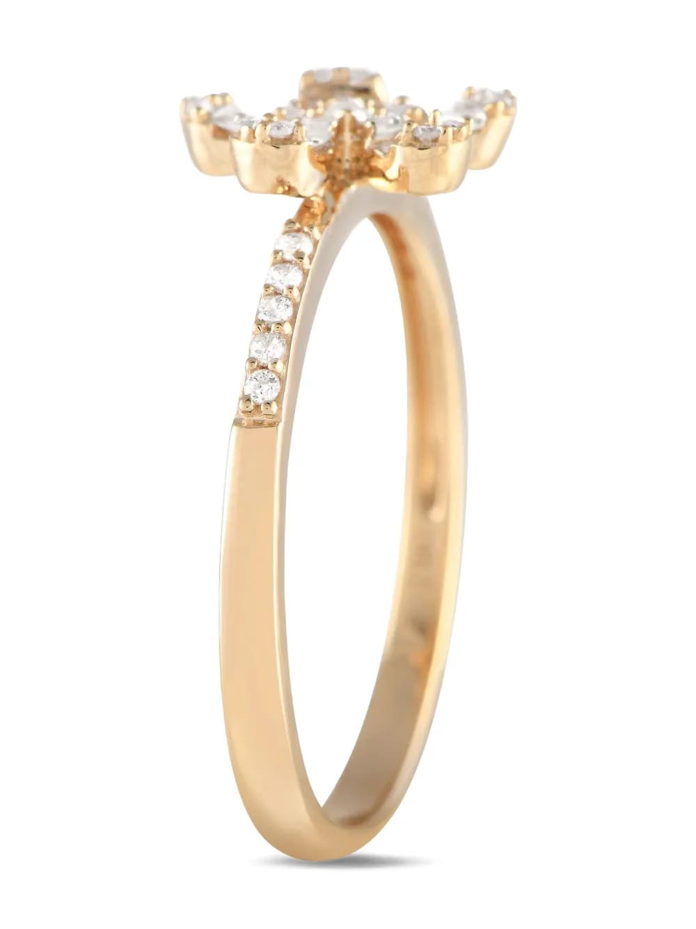 14kt yellow gold Flower diamond ring
