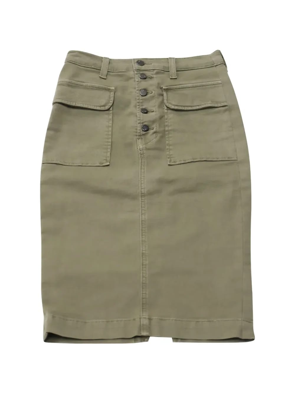patch-pocket button pencil skirt