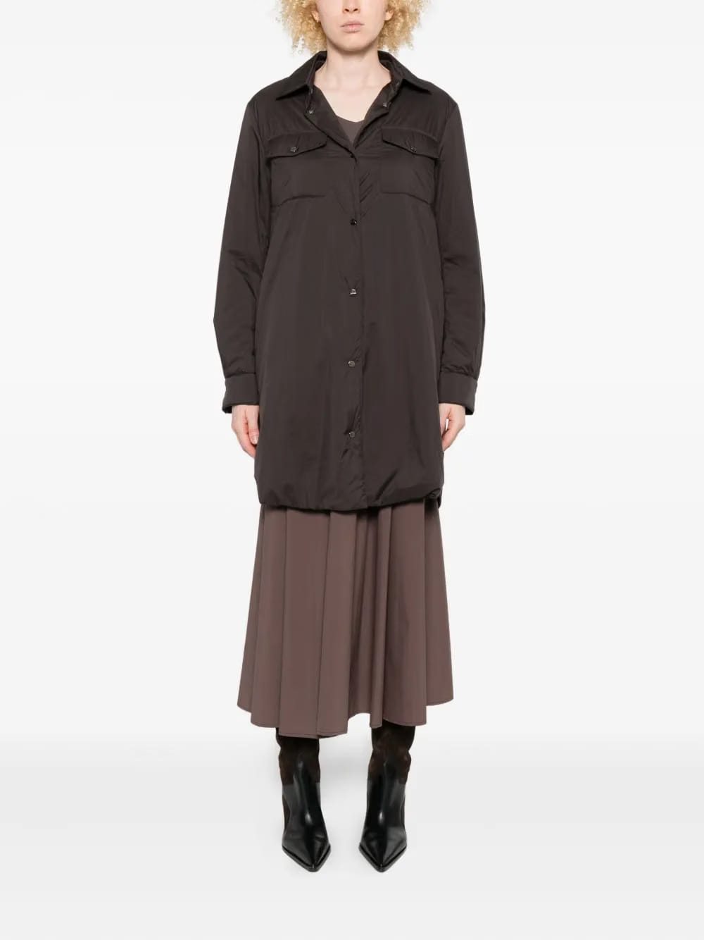 button-down flap-pocket shirt coat