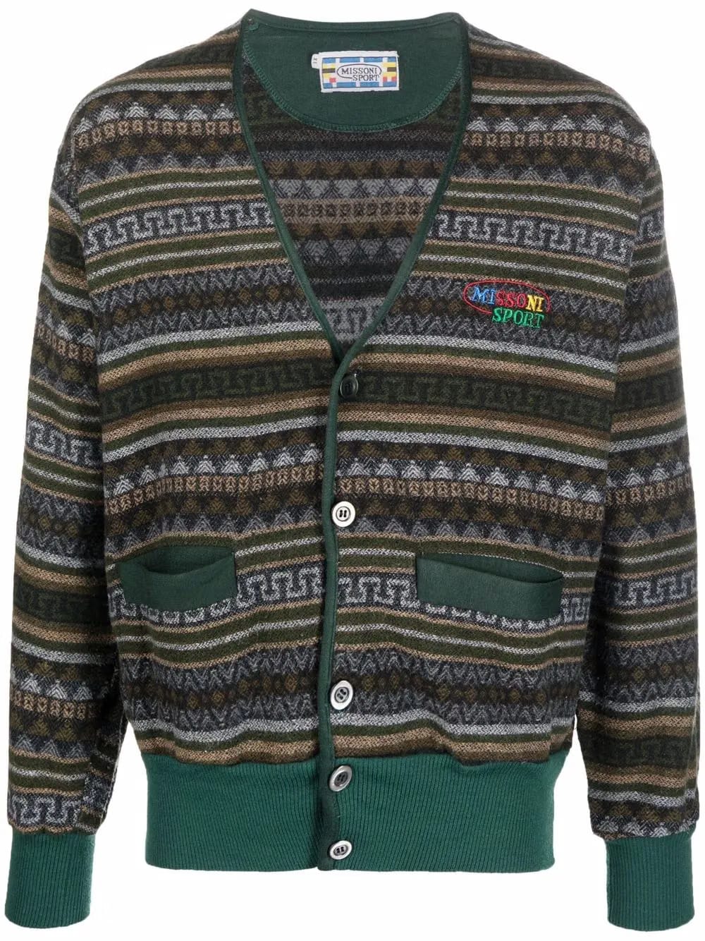 1990s geometric-knit cardigan