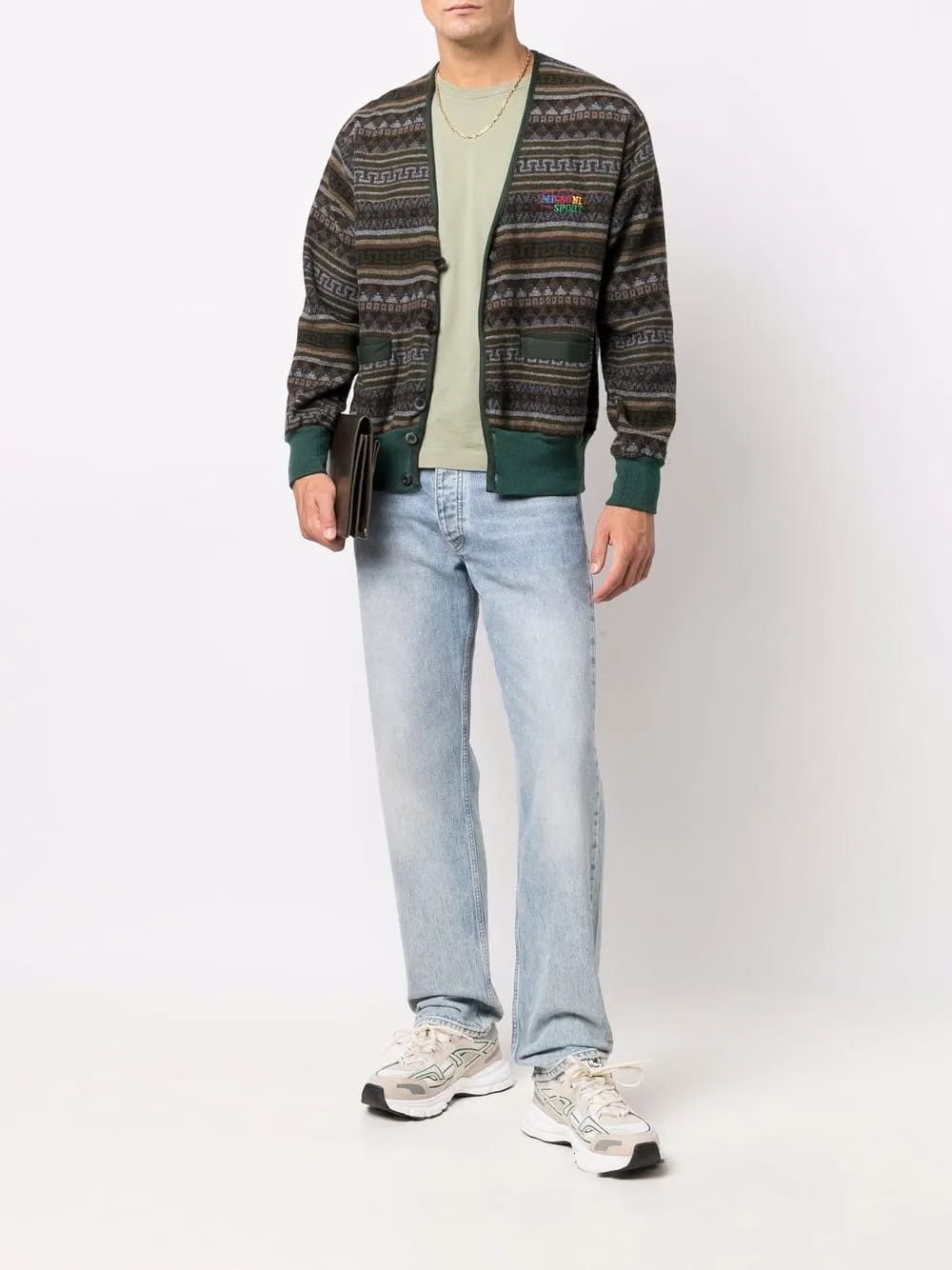 1990s geometric-knit cardigan