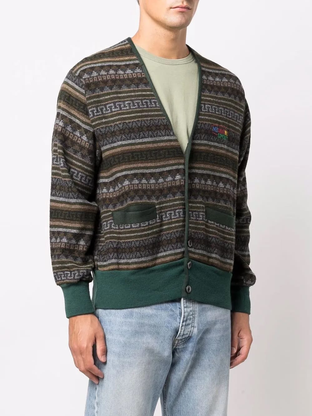 1990s geometric-knit cardigan