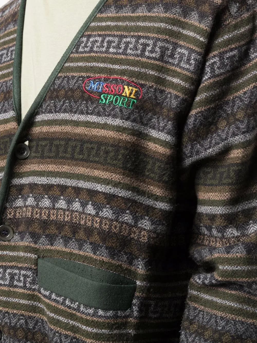 1990s geometric-knit cardigan
