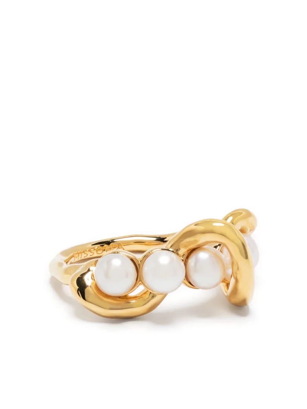 Molten pearl twisted stacking ring