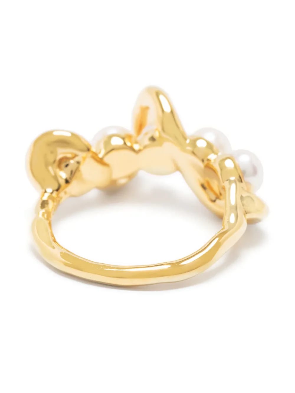 Molten pearl twisted stacking ring