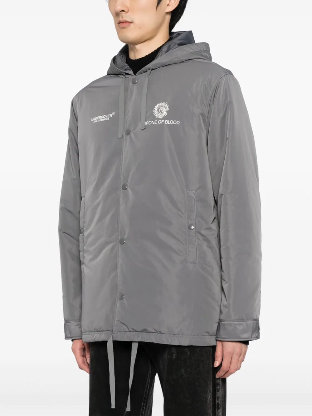 illustration-print hooded jacket