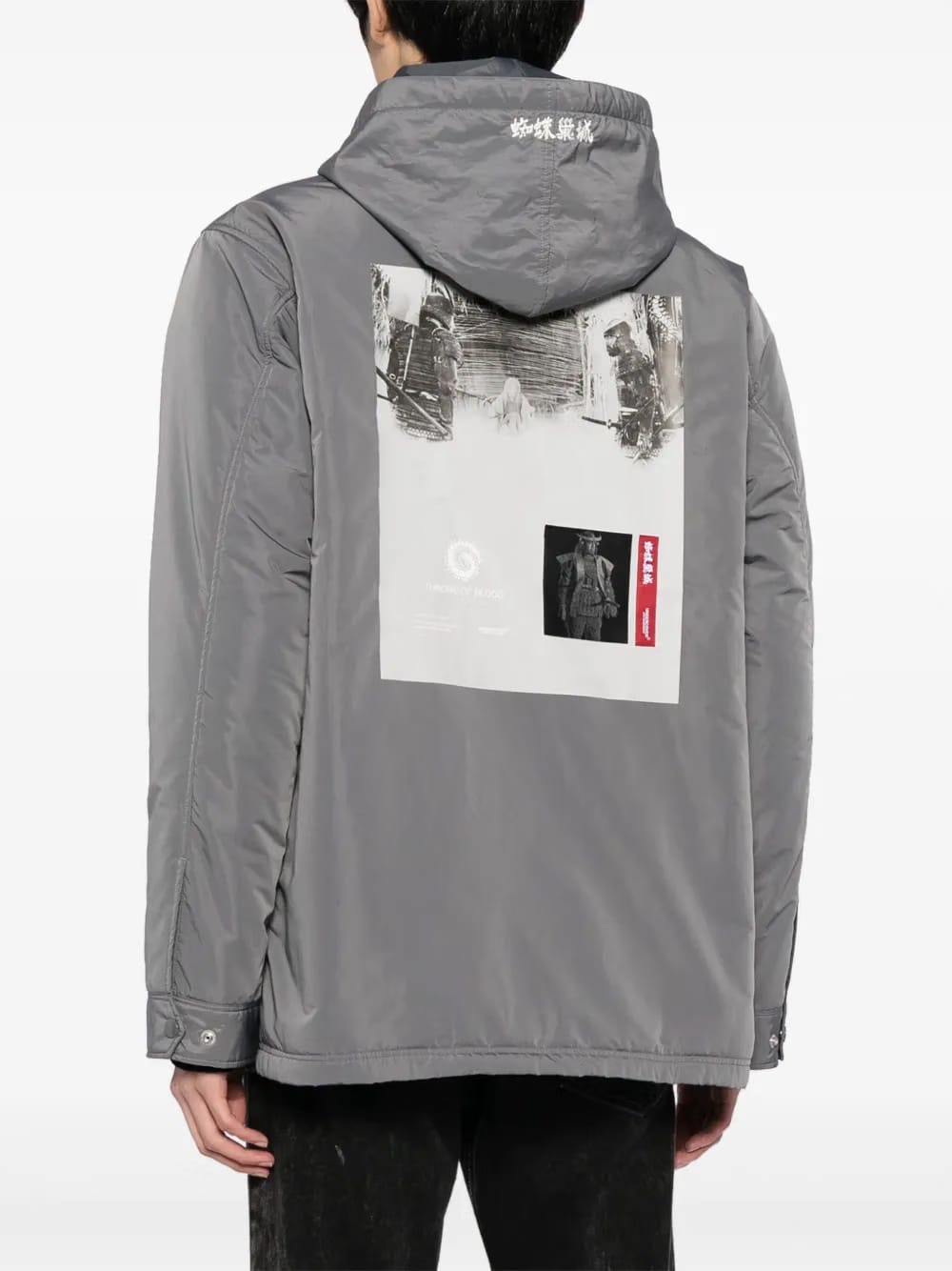 illustration-print hooded jacket